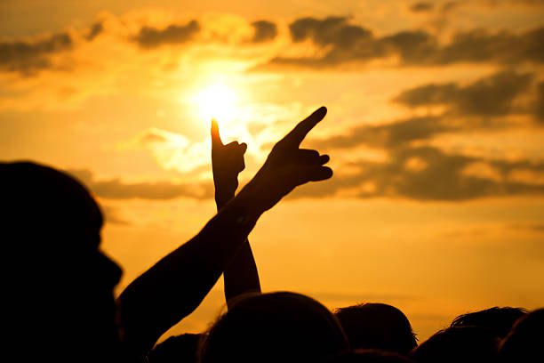 istock hands in a rock concert 185086746