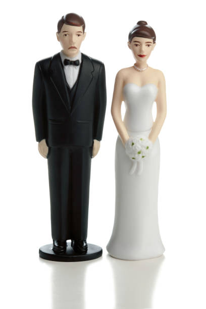 istock Unhappy Groom Wedding Couple on White 185086781