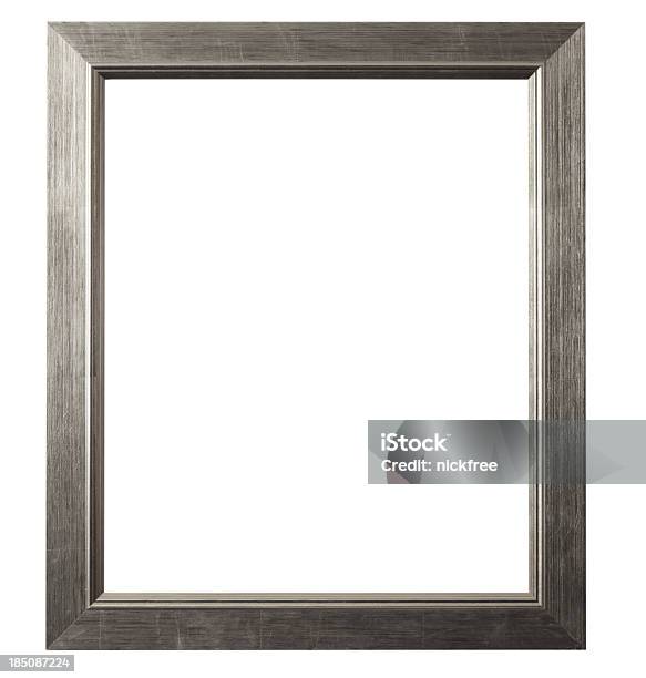 Escovado Prateado Moldura De Quadro - Fotografias de stock e mais imagens de Moldura de Quadro - Moldura de Quadro, Cor prateada, Prata