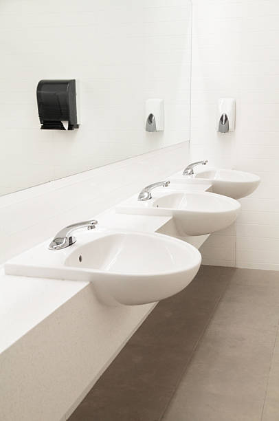 istock New Public washroom sinks 185087390