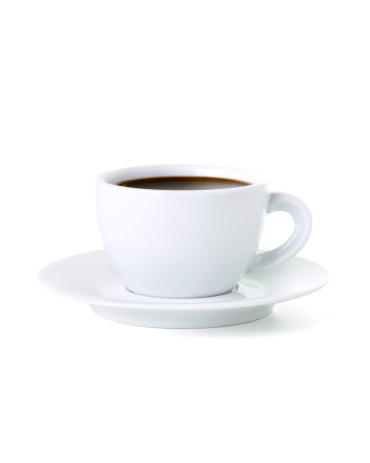 black coffee isolated on white