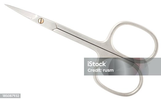 istock Scissors with clipping path on white background 185087932
