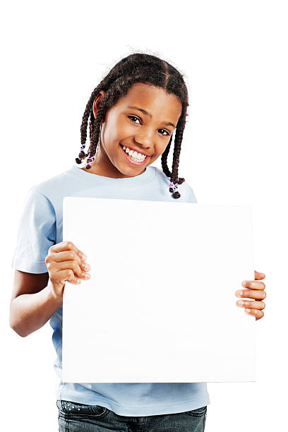 istock Smiling little girl sign Whiteboard. 185088138