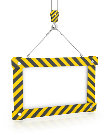 3d render. Warning  sign isolated on a white background. 