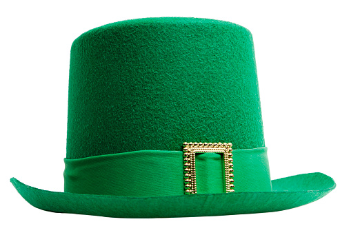 Green St. Patrick's Day hat on white background.