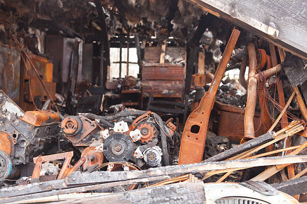 istock Inside of a burned up home garage 185089099