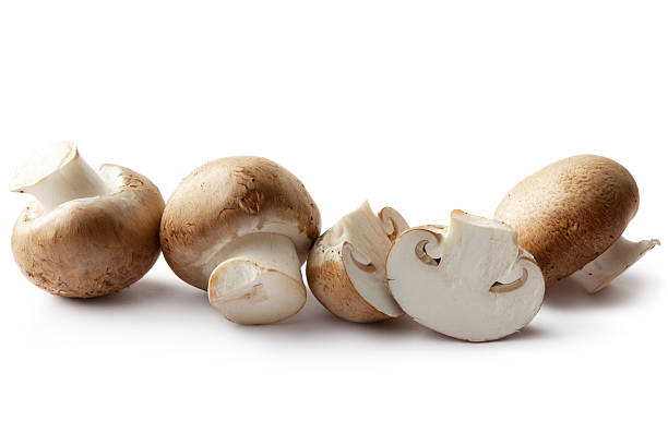 istock Mushrooms: Crimini Mushrooms Isolated on White Background 185089402