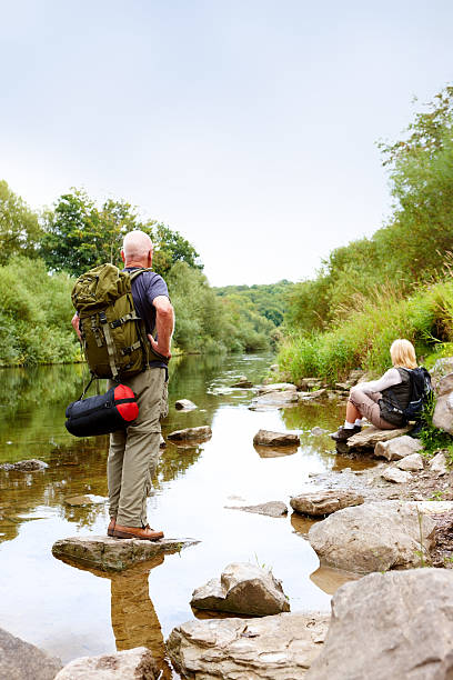 istock Senior couple on hiking day 185089731