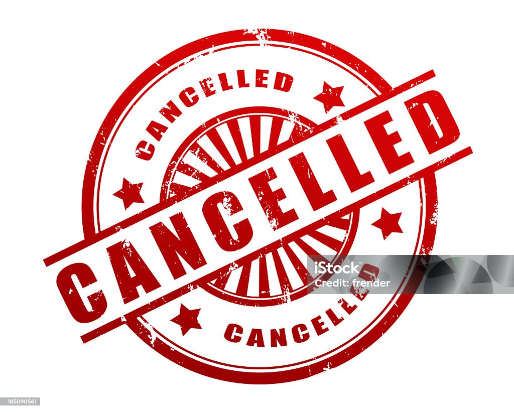 Cancelado carimbo de borracha - Foto de stock de Cancelled - Palavra inglesa royalty-free