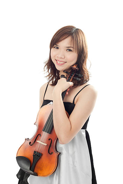 istock Beautiful woman with violin 185090749
