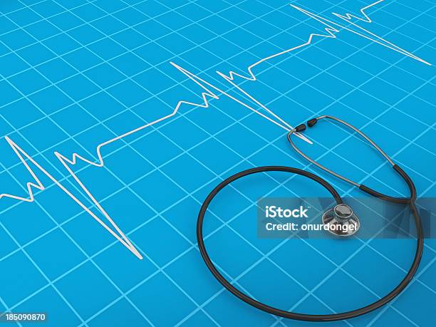 Stethoskop Und Electrocardiogram Stockfoto und mehr Bilder von Grafik - Grafik, Krankenblatt, Analysieren