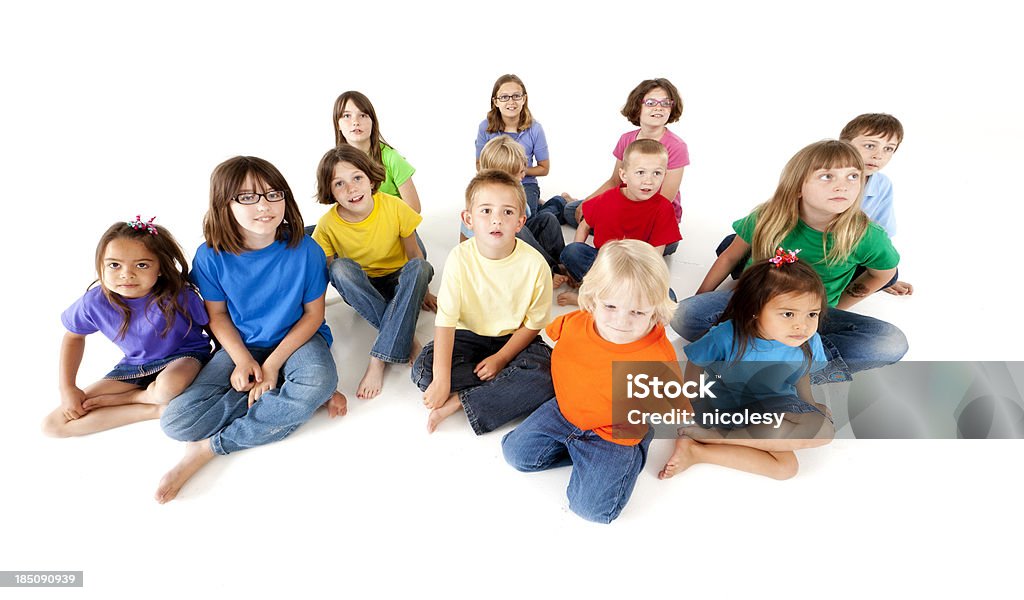 Feliz grupo de crianças - Foto de stock de Assistindo royalty-free