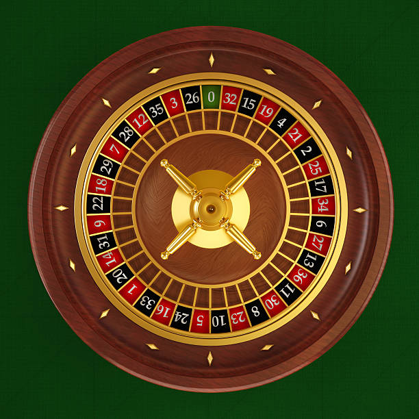 roulette wheel (top-ansicht - roulette wheel stock-fotos und bilder