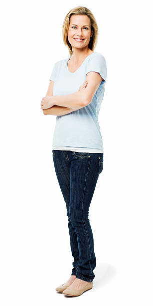 istock Woman Standing With Crossed Arms - Isolated 185091341