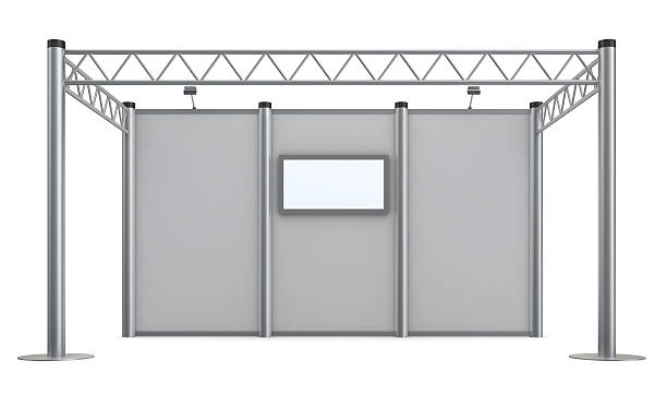 istock 3d blank advertisement Exhibition stand with video wall 185091354
