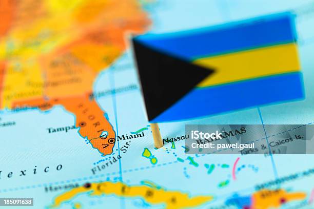 Mapa E Bandeira Das Bahamas - Fotografias de stock e mais imagens de Ampliação - Ampliação, América Central, América do Sul