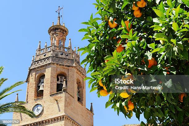 오랑주 Tree 앞에서 Bell Tower 론다 안달루시아 스페인 그림자에 대한 스톡 사진 및 기타 이미지 - 그림자, 론다, 스페인