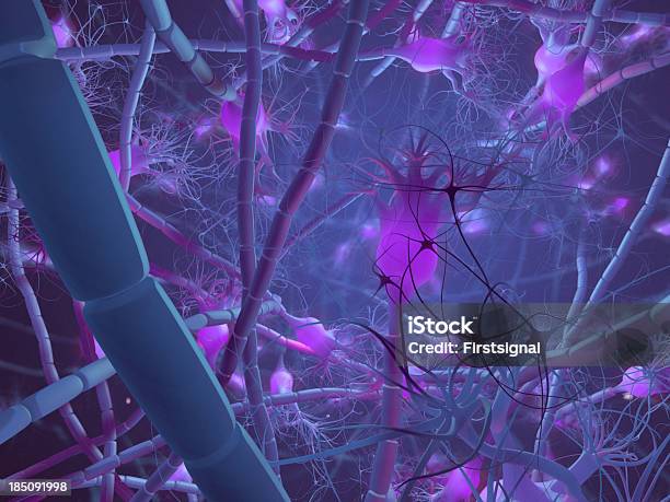 Neurone Activo Foto de stock y más banco de imágenes de Pequeño - Pequeño, Hormona, Neurotransmisor