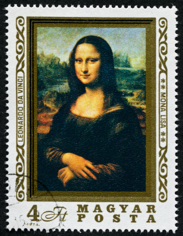 Cancelled Stamp From Hungary Featuring The Mona Lisa By Leonardo Da Vinci.