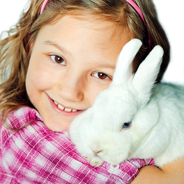istock Little girl and bunny 185092789
