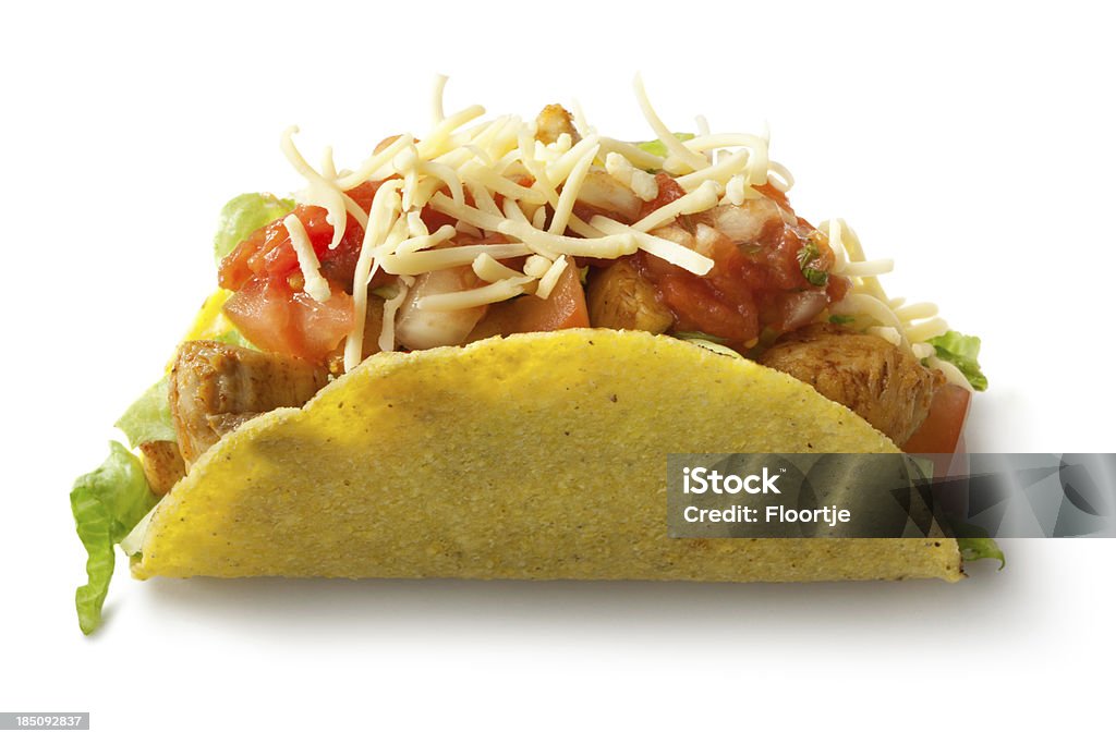 TexMex ingredienti: Taco di pollo - Foto stock royalty-free di Taco