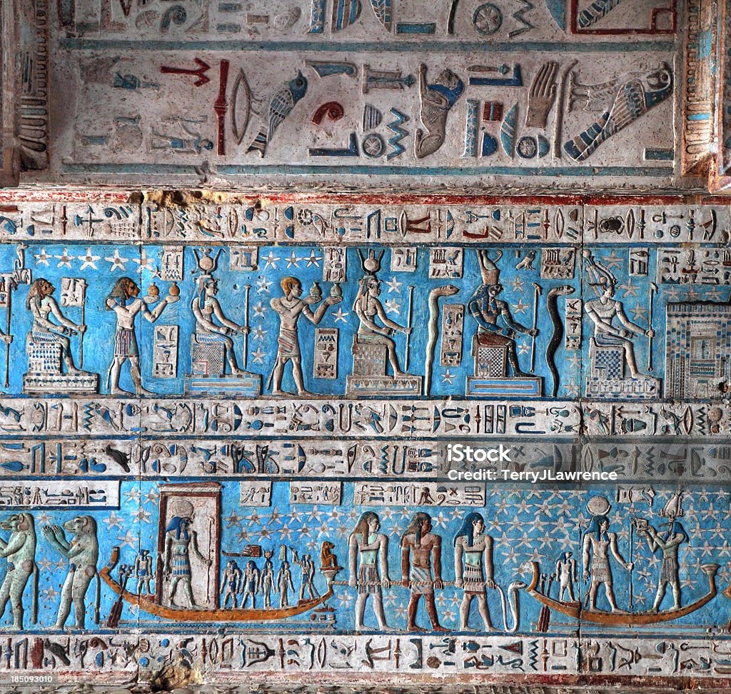 천문 천장용 사원, 하토르 덴데라, 이집트 - 로열티 프리 덴데라 스톡 사진