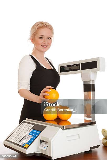 Woman With Scale Stock Photo - Download Image Now - Adult, Adults Only, Bar Code