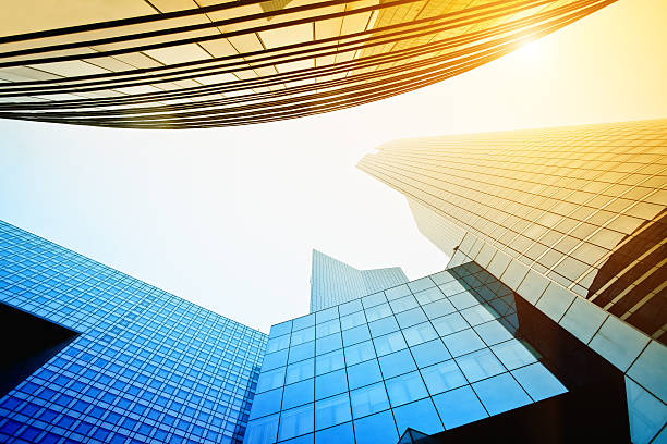 istock Financial District Glass Buildings against Sun 185093527