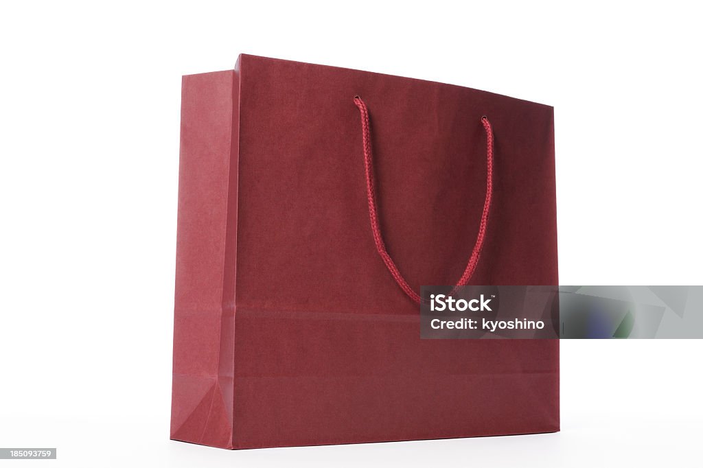 絶縁ショットブラウンの白い背景の上のショッピングバッグ - バッグのロイヤリティフリーストックフォト