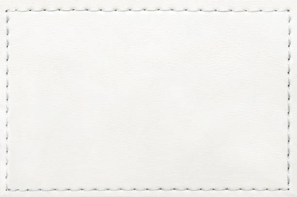 étiquette en cuir blanc jeans - stitch photos et images de collection