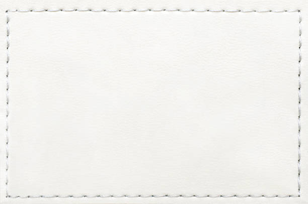 etiqueta de couro branco jeans - stitch imagens e fotografias de stock