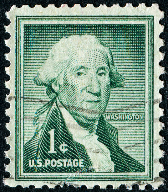 george washington stamp - president postage stamp profile usa foto e immagini stock