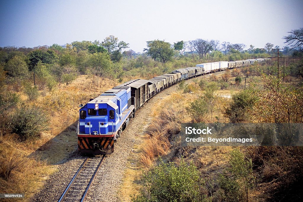 Afrikanischer cargo-Zug zwischen Simbabwe und Sambia - Lizenzfrei Afrika Stock-Foto