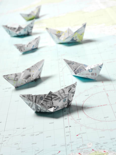 istock Origami Paper Boats and Chart 185094978