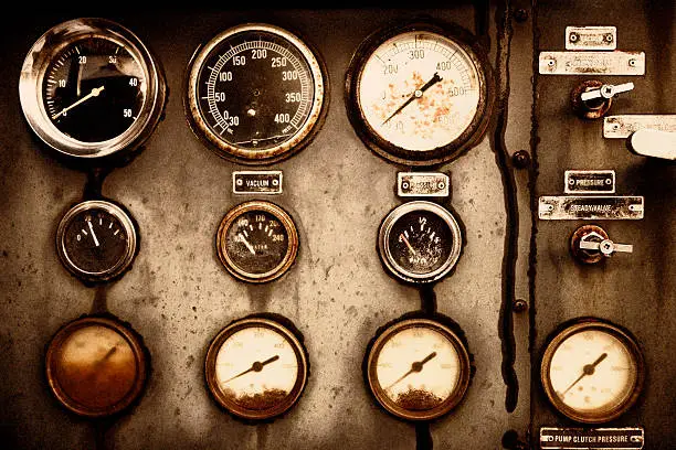 Photo of Rusty Control Panel of the Old Military Fire Truck