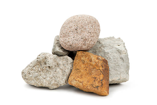 изолированные rocks - stone pile стоковые фото и изображения