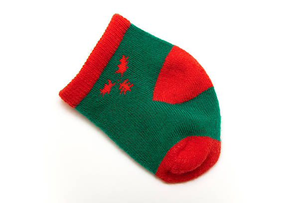 istock Baby red and green sock 185096874