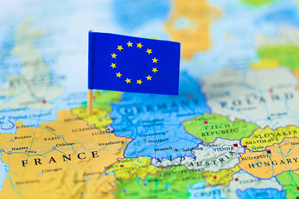istock European Union flag over Europe map 185096889