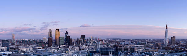 런던 스카이라인의 파노라마 dusk - heron tower 뉴스 사진 이미지