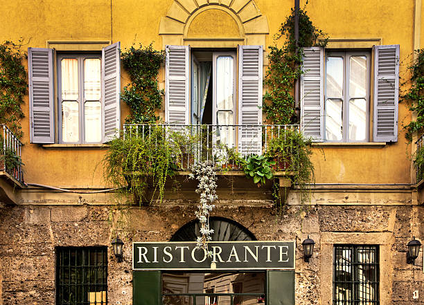 Restaurant in Italy Ristorante is an Italian restaurant  balcony photos stock pictures, royalty-free photos & images