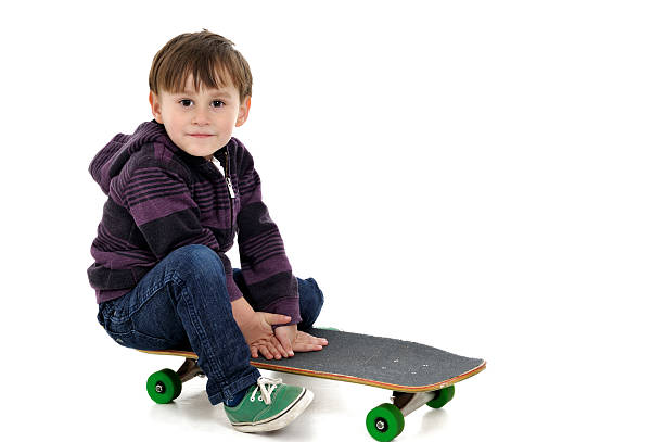 istock Happy Little Boy with Skateboard 185098185