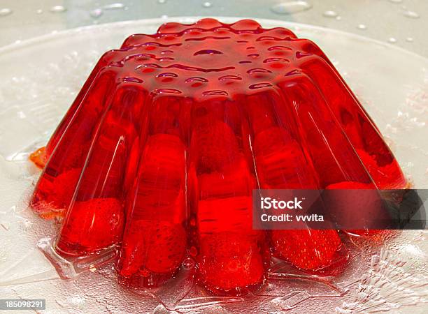 Strawberry Jelly Pudding Stock Photo - Download Image Now - Berry Fruit, Close-up, Dessert - Sweet Food