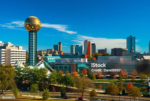 Knoxville Skyline And Sunsphere Stock Photo - Download Image Now - Knoxville - Tennessee, Tennessee, Urban Skyline