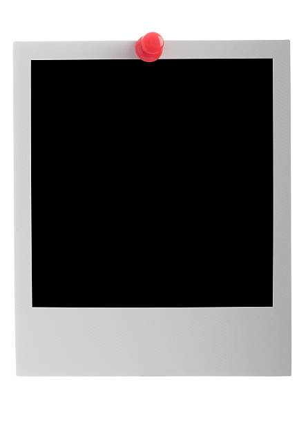 istock Blank photo with red push pin and clipping paths 185098430