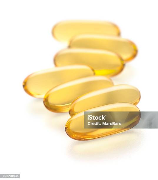 Gel Vitamin Supplements On White Stock Photo - Download Image Now - Antioxidant, Beauty, Capsule - Medicine