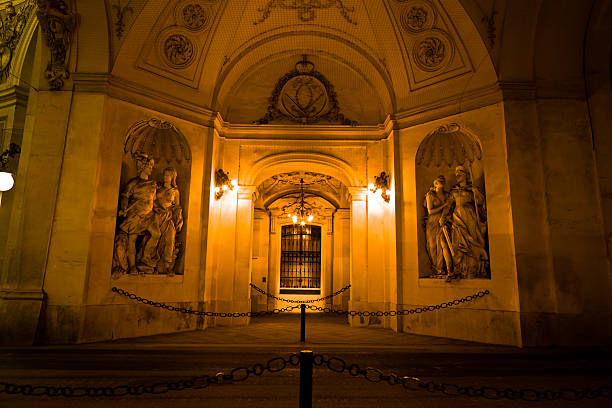 istock Hofburg palace at night 185098679