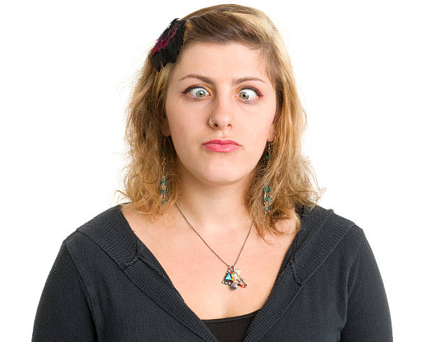 istock Young Woman Crossing Eyes 185099174