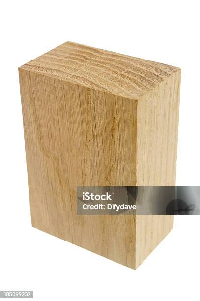 Oak Block Isolated On White Stock Photo - Download Image Now - Block Shape, Wood - Material, Rectangle