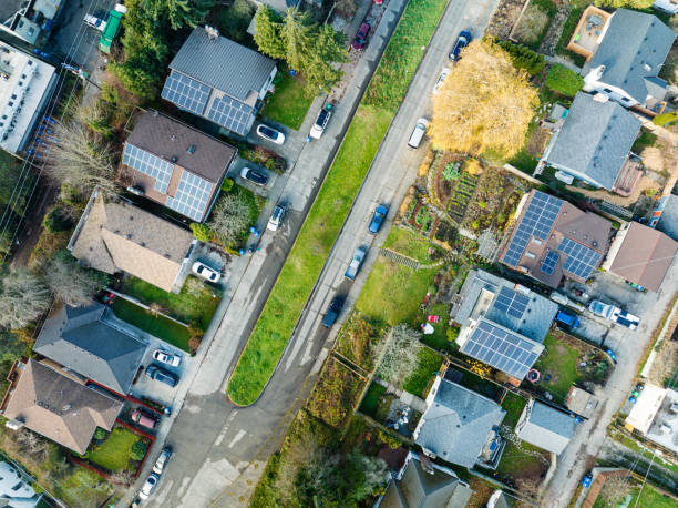 istock Solar Panels On City Houses 1850992925