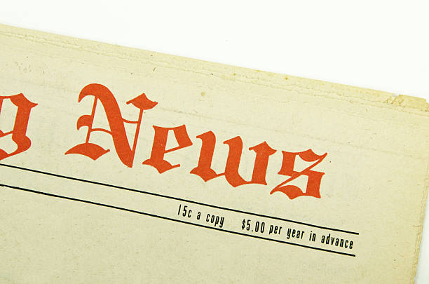 istock Front page of a forty year old newspaper 185099359